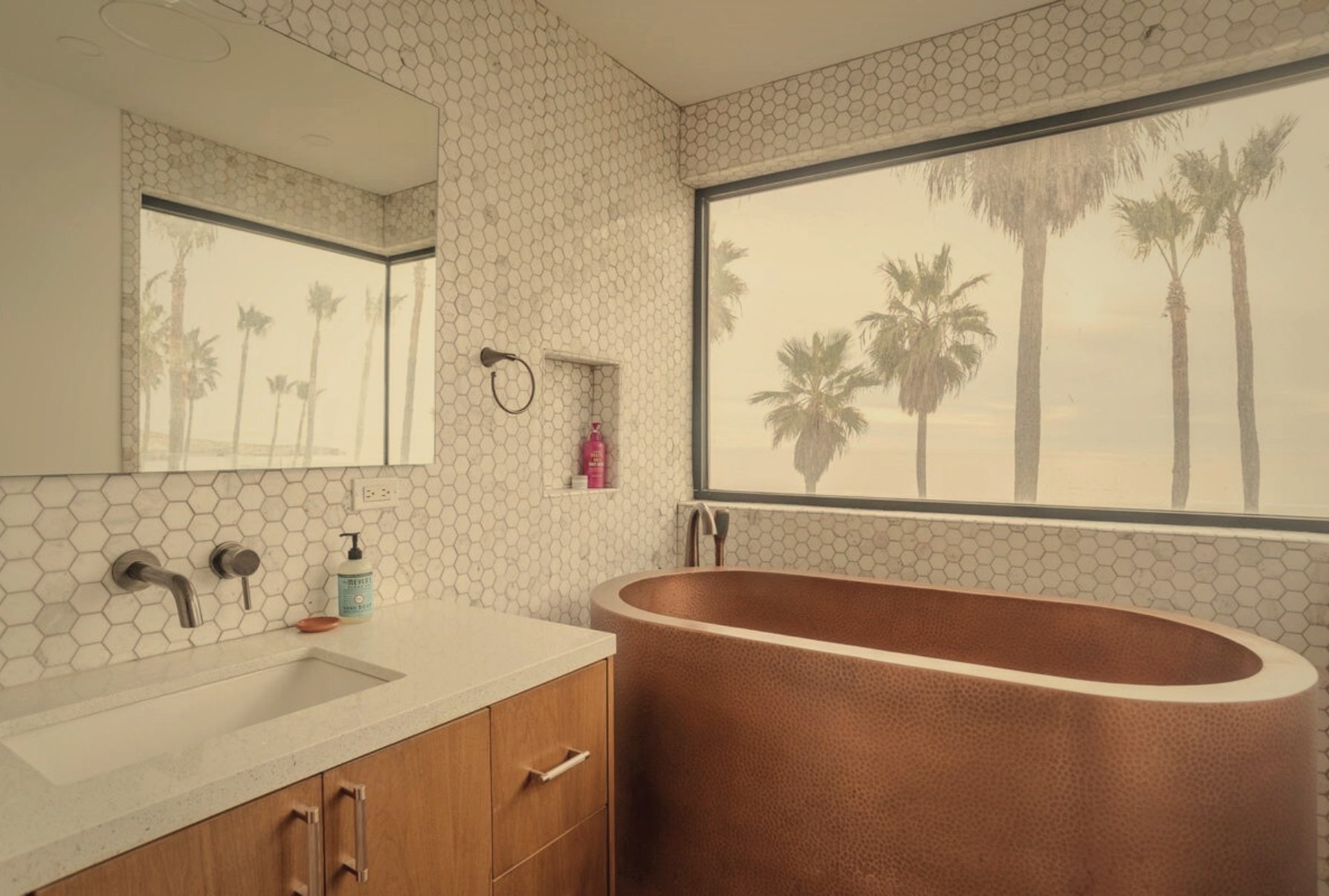 Baja California Beach Home copper bathtub